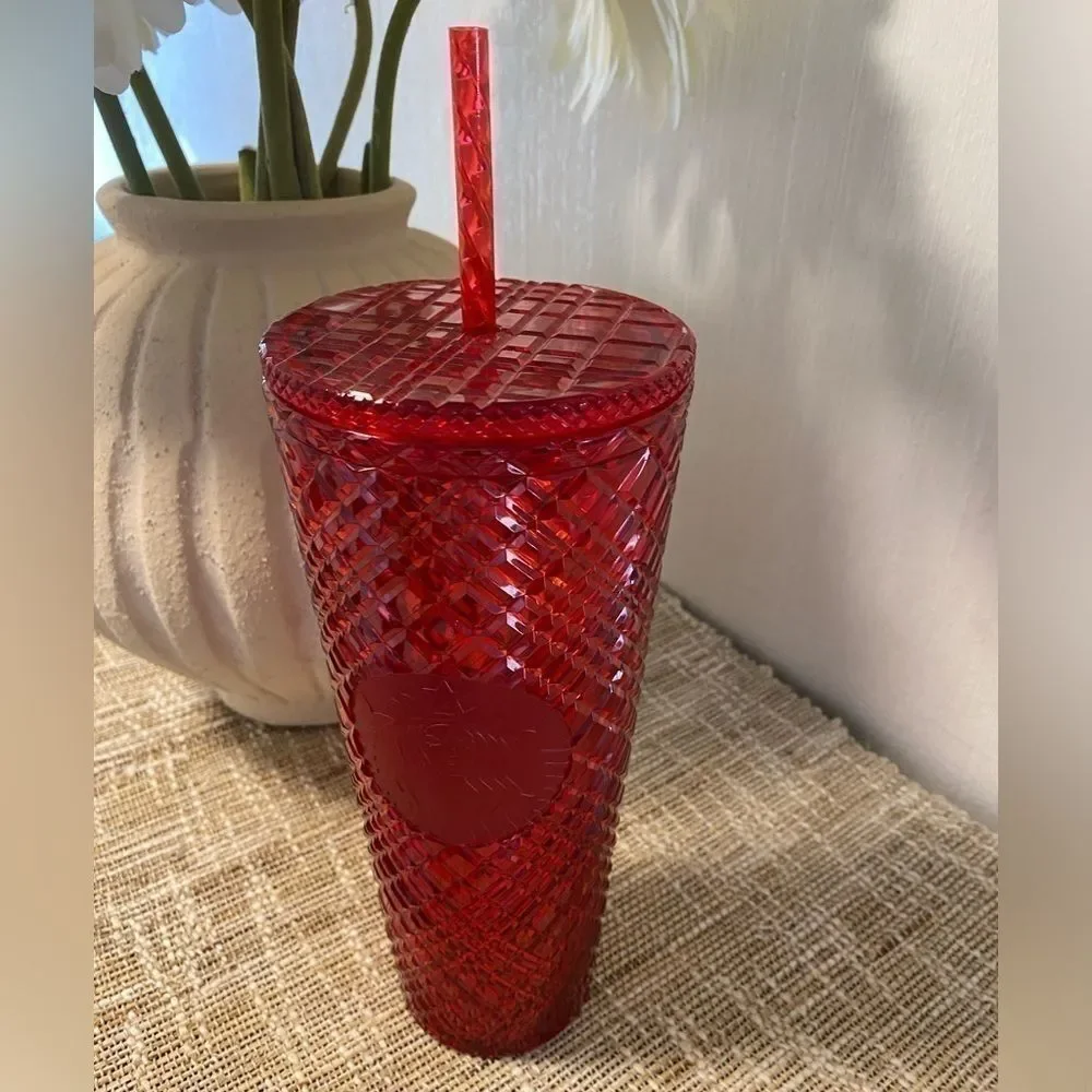 NEW STARBUCKS HOLIDAY JEWELED RED TUMBLER COLD CUP